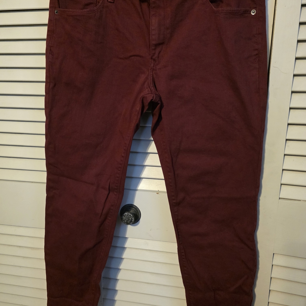 Express Burgundy Cropped Legging Jeans